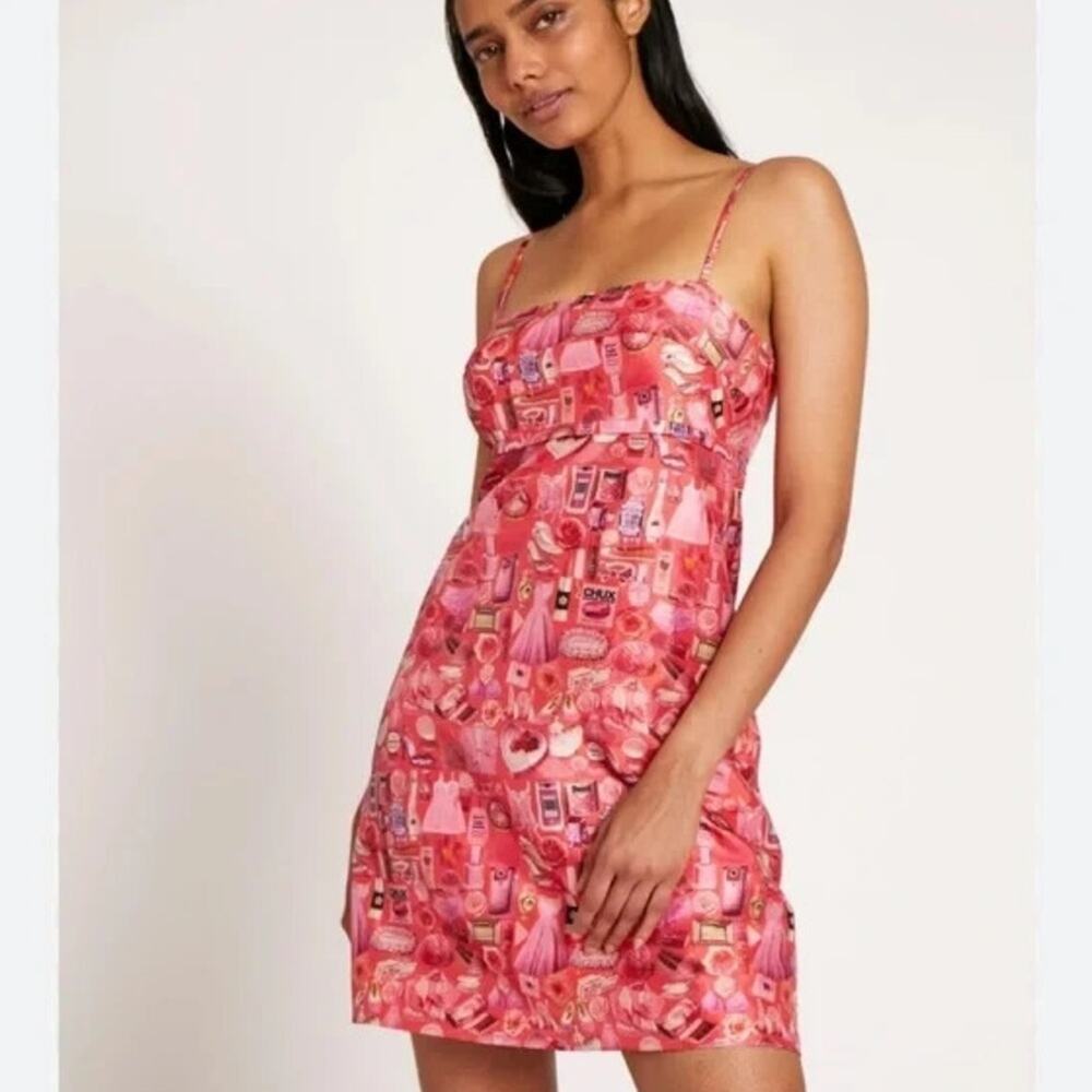 Rachel Antonoff Gwen dress Pink Things print sz 2